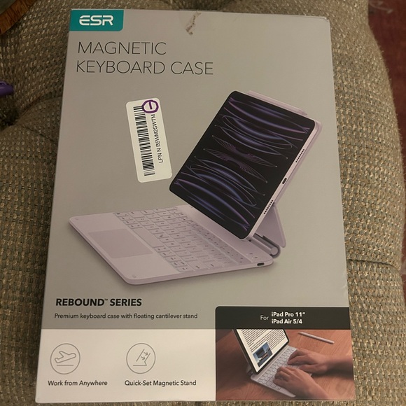 ••NEW OPEN BOX ESR iPad Air 11 inch Case WITH Keyboard (M3,2025/M2,2024) - Picture 2 of 6